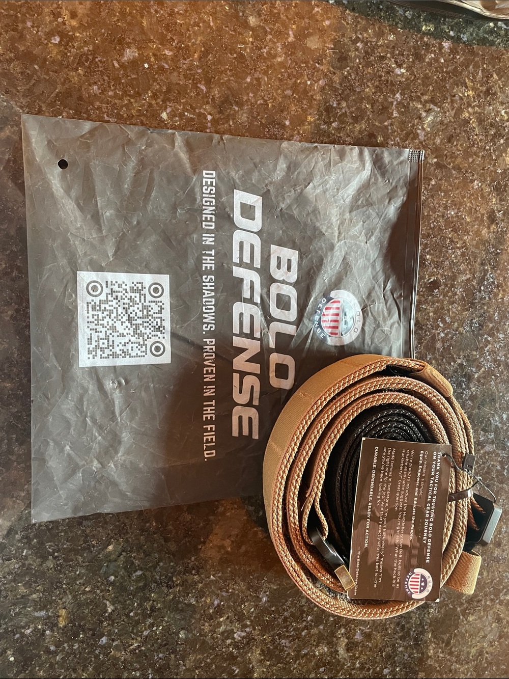 Men's Tan Tactical Sling Strap - Adjustable Carry